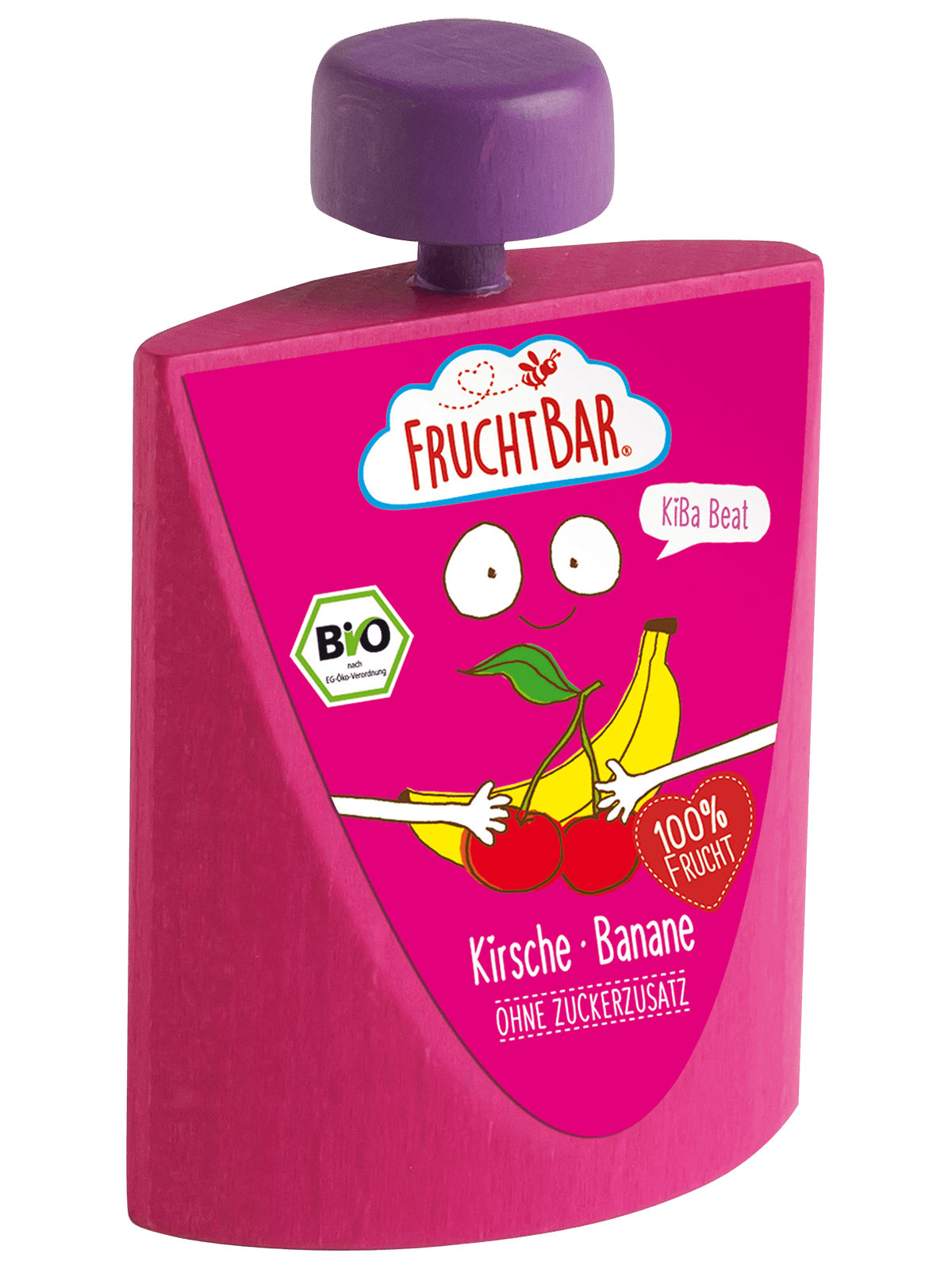 FruchtBar Bio Quetschies compote cerise banane coffret bois 6 mois