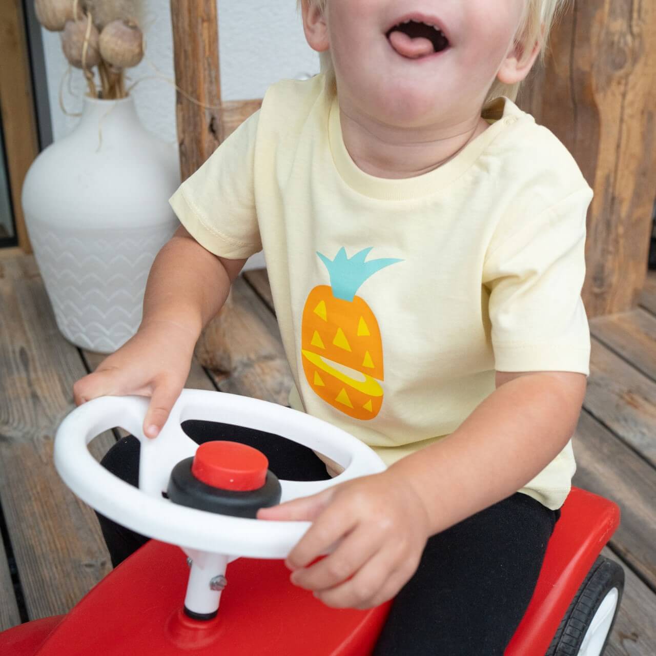 FruchtBar t-shirt enfant jaune coton bio 80-86