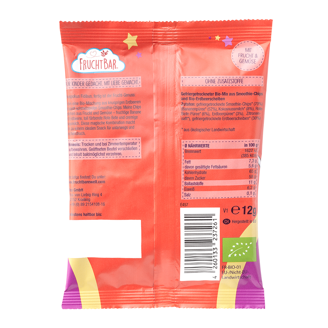 FruchtBar Bio Snacks Hokuspokus Mix snack bio dès 3 ans