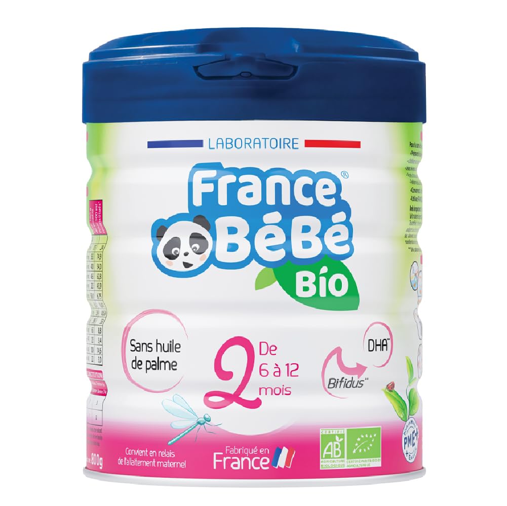 France Bébé Bio lait 2ème âge en poudre 800g sans huile de palme