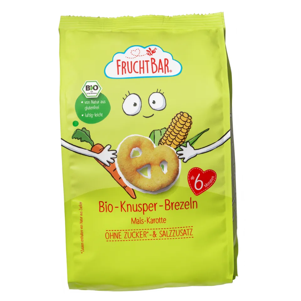 FruchtBar Bio Snacks bretzel maïs carotte dès 6 mois à l’unité