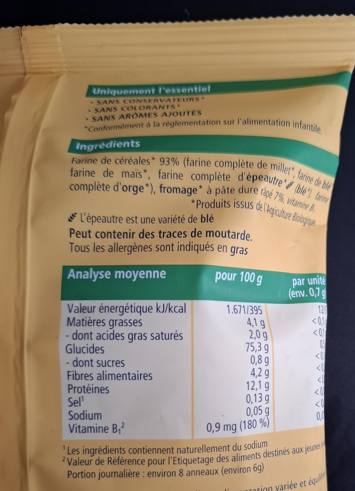 HiPP Goûters Anneaux Fromage Bio 25 g Parmesan