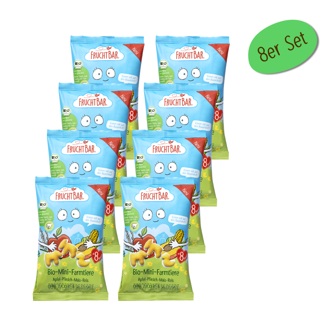 FruchtBar Bio Snacks Mini Farmtiere Pomme Maïs à l'unité 8 mois