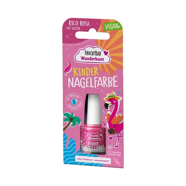 FruchtBar Nagelfarben Rico Rosa vernis enfant paillettes