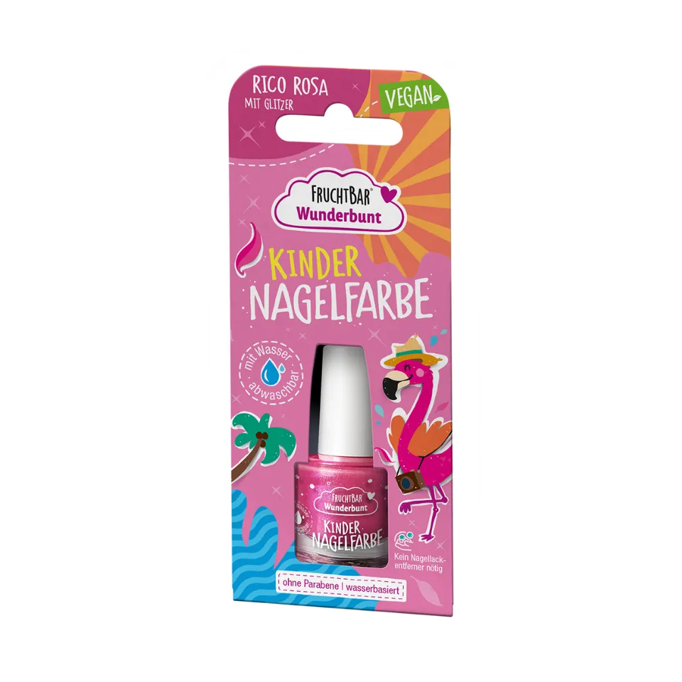 FruchtBar Nagelfarben Rico Rosa vernis enfant paillettes