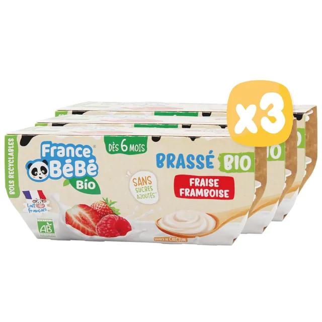 France Bébé Brassés Fraise Framboise brassé bébé 12x100g 6 mois