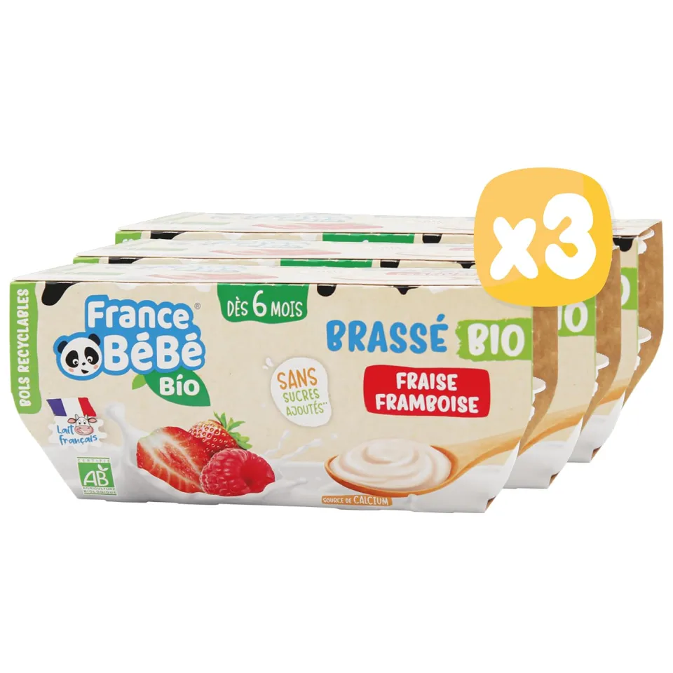 France Bébé Brassés Fraise Framboise brassé bébé 12x100g 6 mois