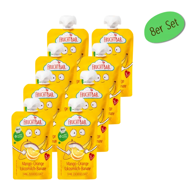 FruchtBar Bio Quetschies gourde mangue orange coco dès 6 mois
