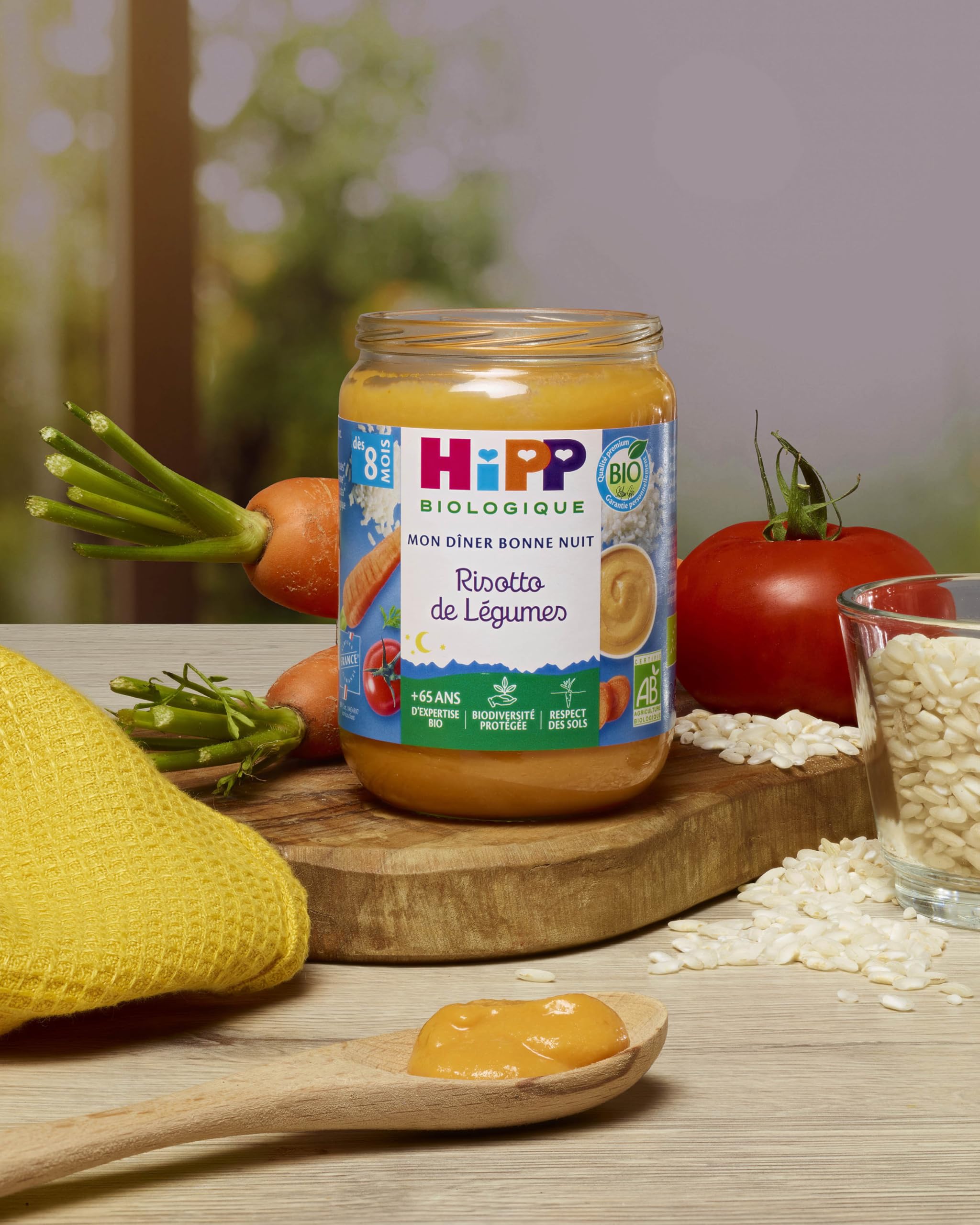 HiPP Menus du Soir Risotto de Légumes Petit Pot 190 g Bio