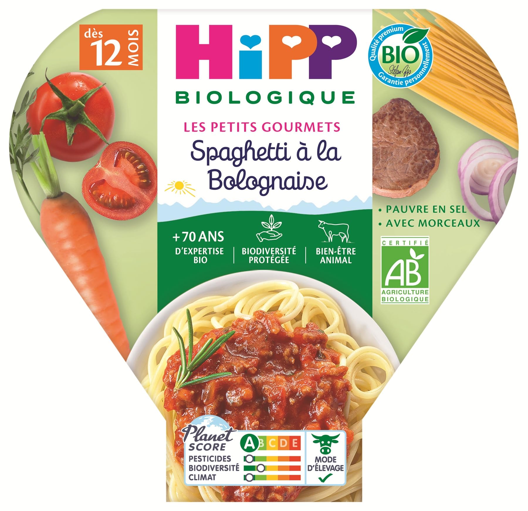 HiPP Les Petits Gourmets Spaghetti Bolognaise Plat 6x230g Bio