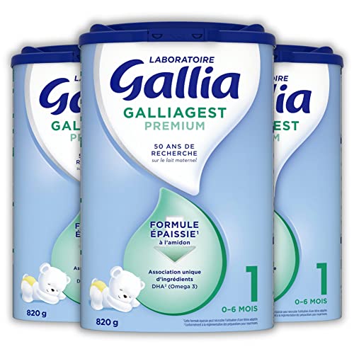 Gallia Galliagest Premium 1 lait poudre 0-6 mois 3x820g épaissi