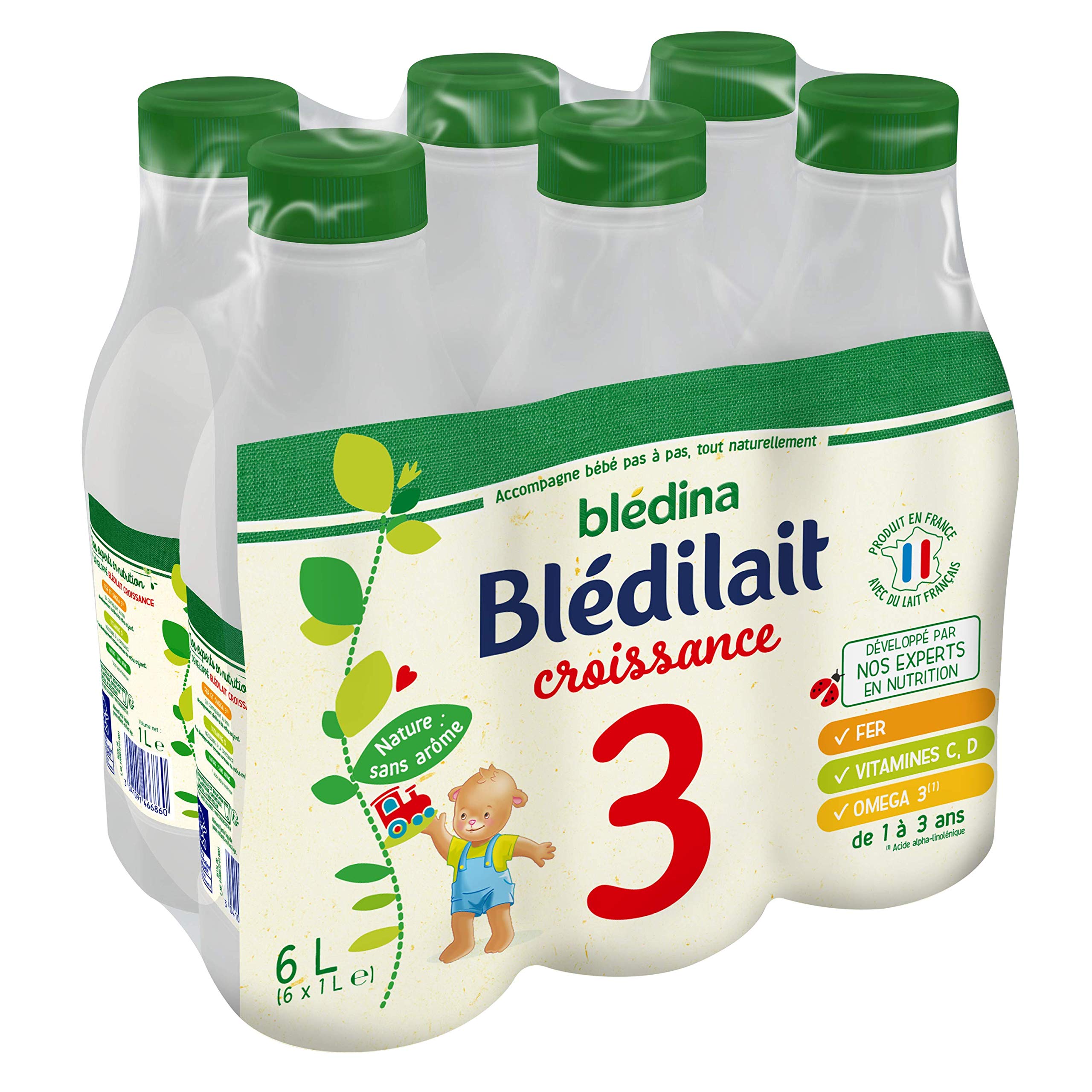 Gallia Blédilait Croissance lait bébé 1-3 ans 6x1L doux