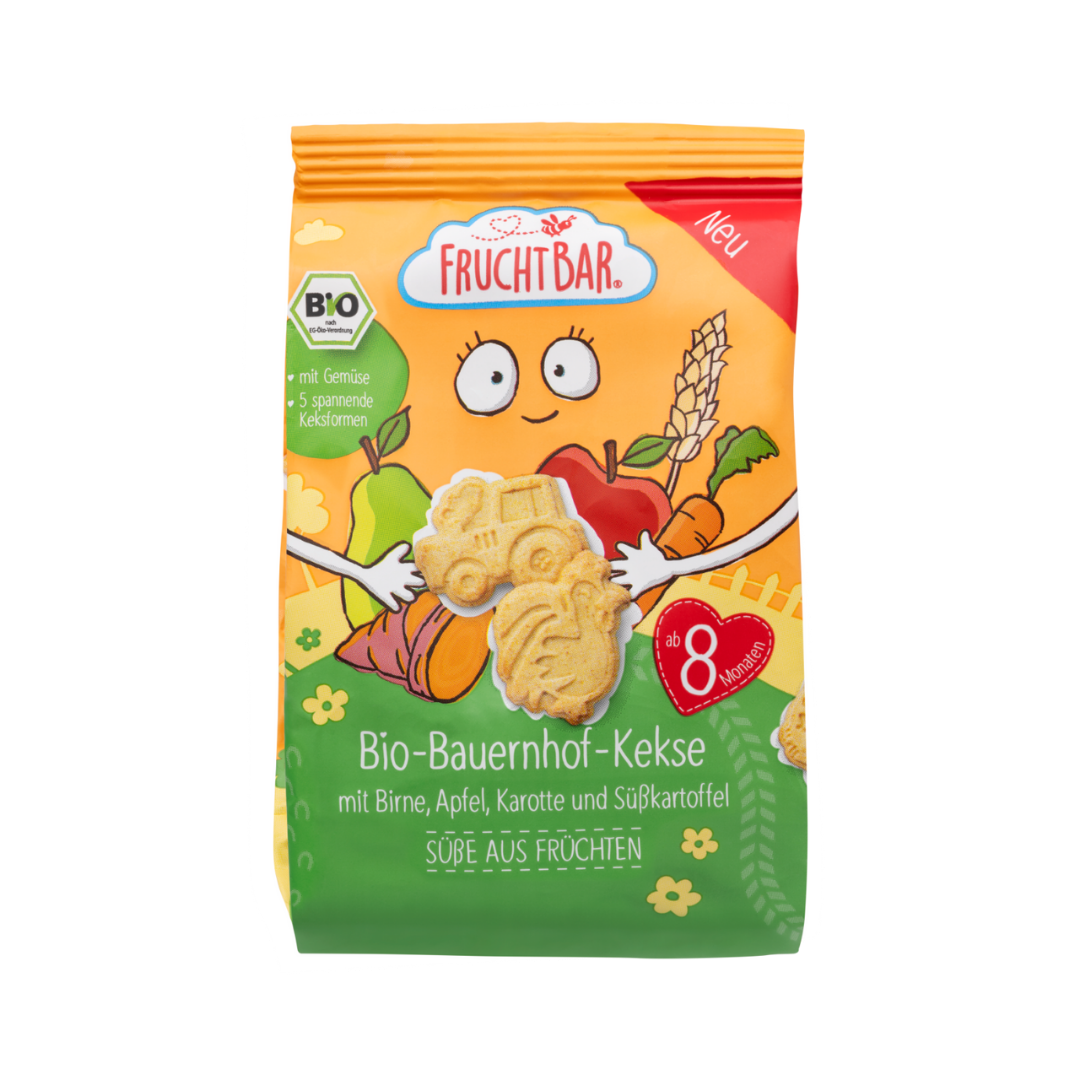 FruchtBar Bio Kekse biscuits bébé pomme poire à l'unité 8 mois