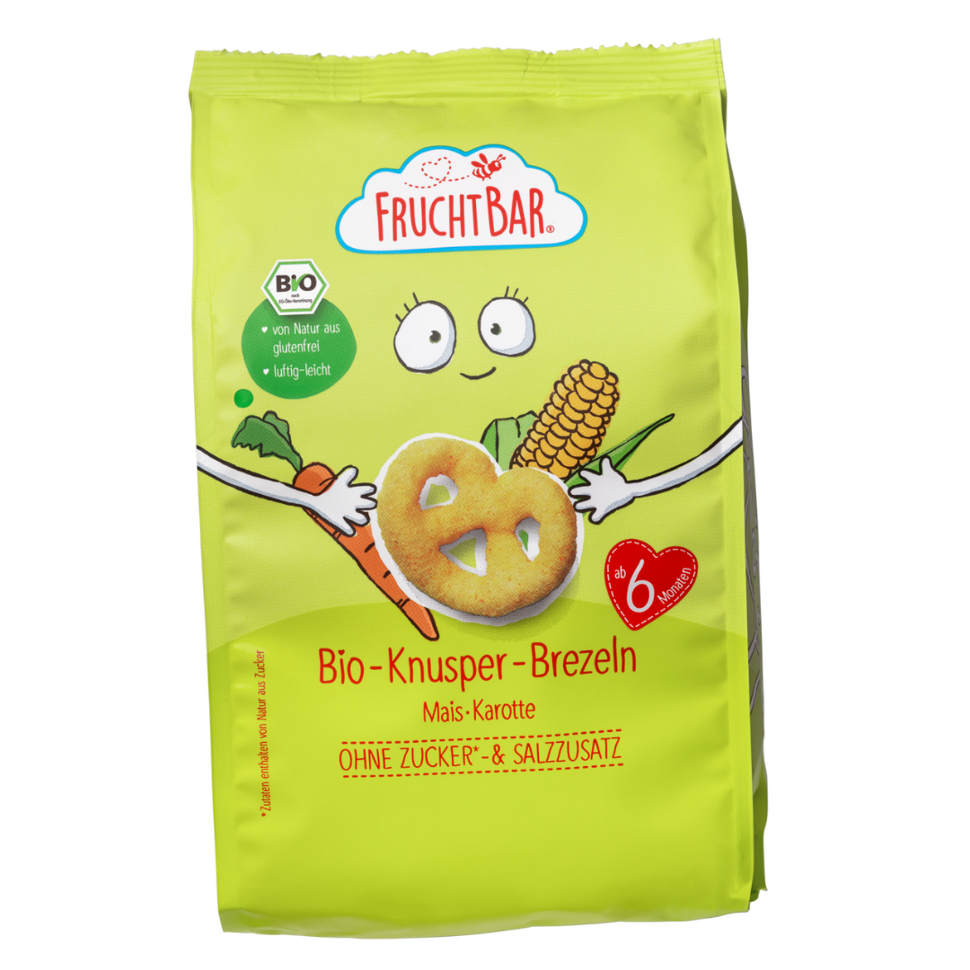 FruchtBar Bio Snacks bretzel maïs carotte dès 6 mois à l’unité