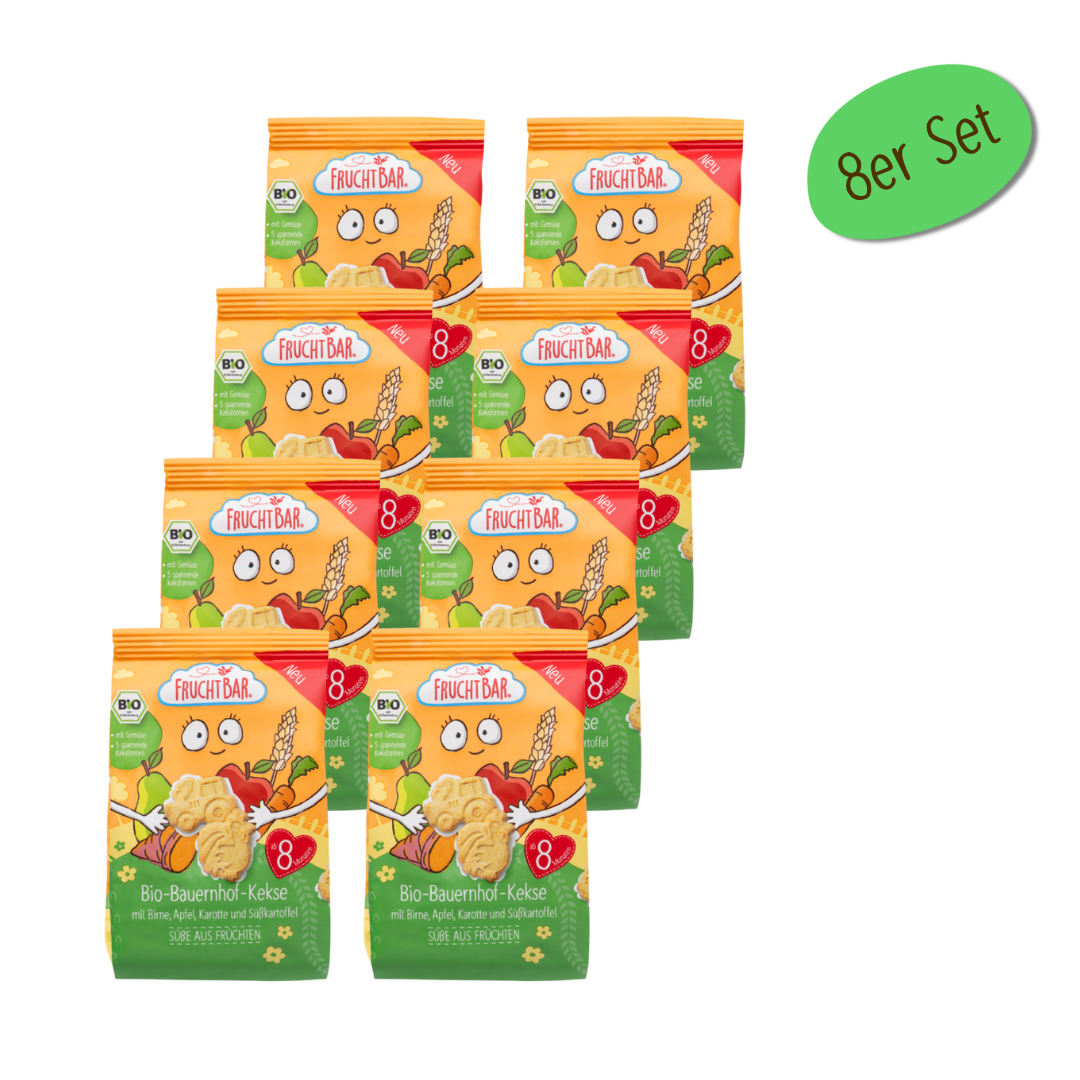 FruchtBar Bio Kekse biscuits bébé pomme poire à l'unité 8 mois