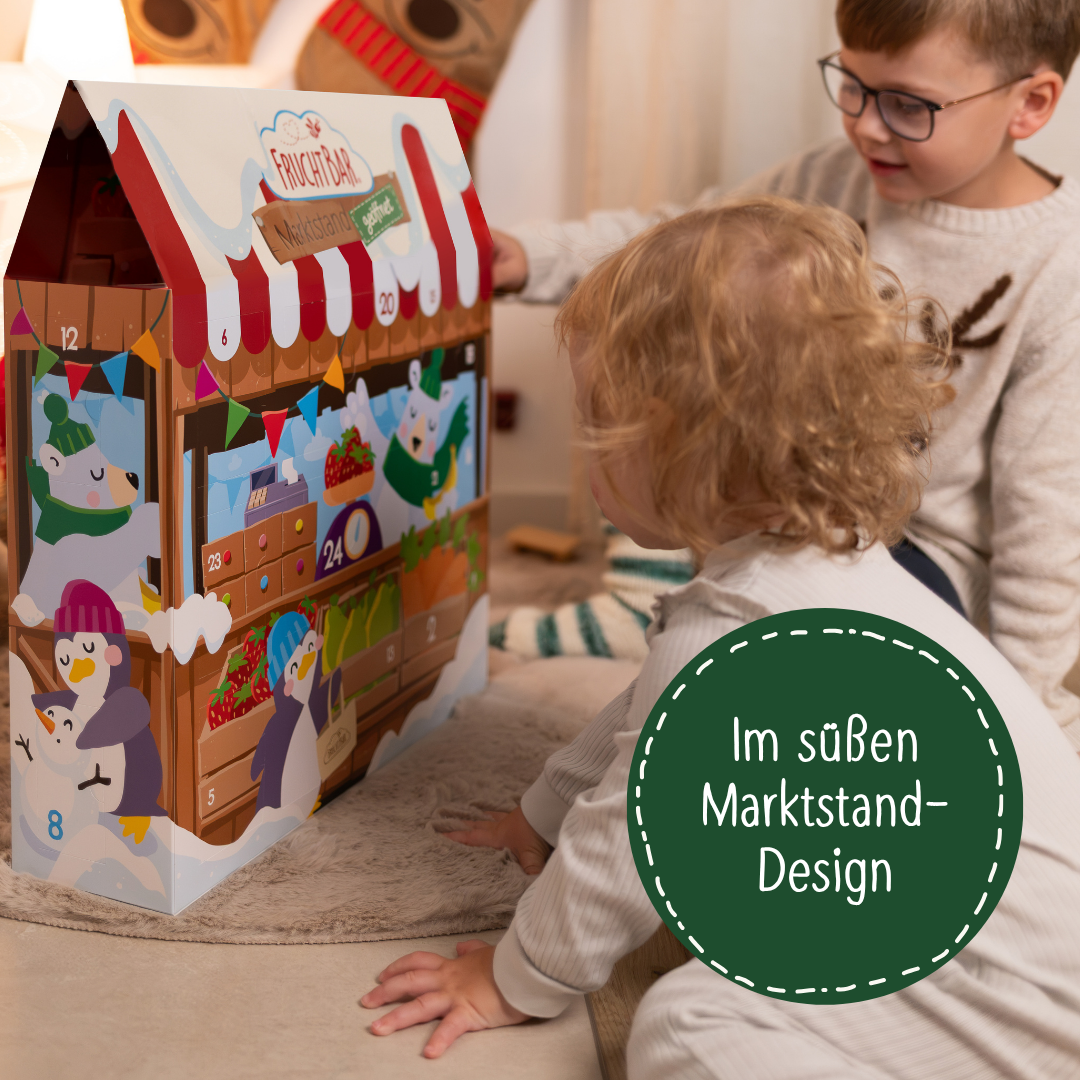 FruchtBar Geschenke Adventskalender Marktstand calendrier de l'avent dès 3 ans