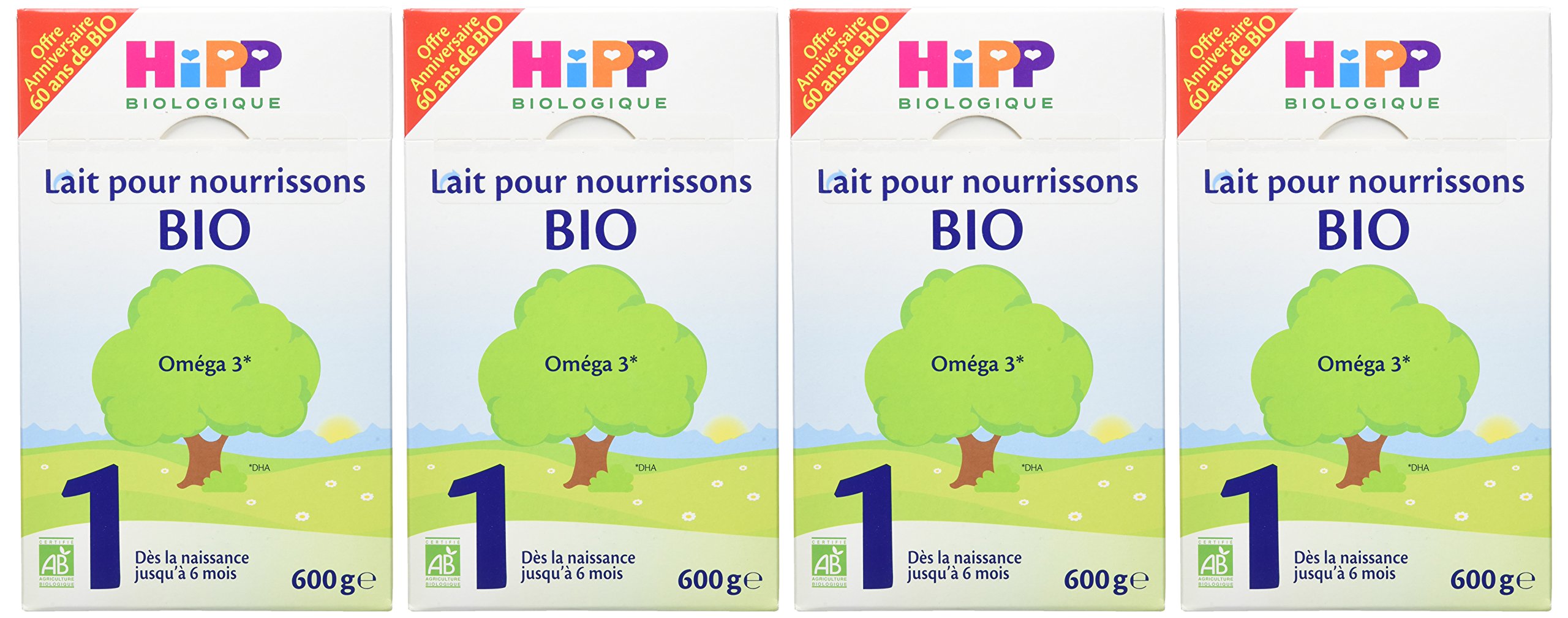 HiPP Lait 1 Bio Nourrisson 0-6 Mois Lait Bébé 4x600g