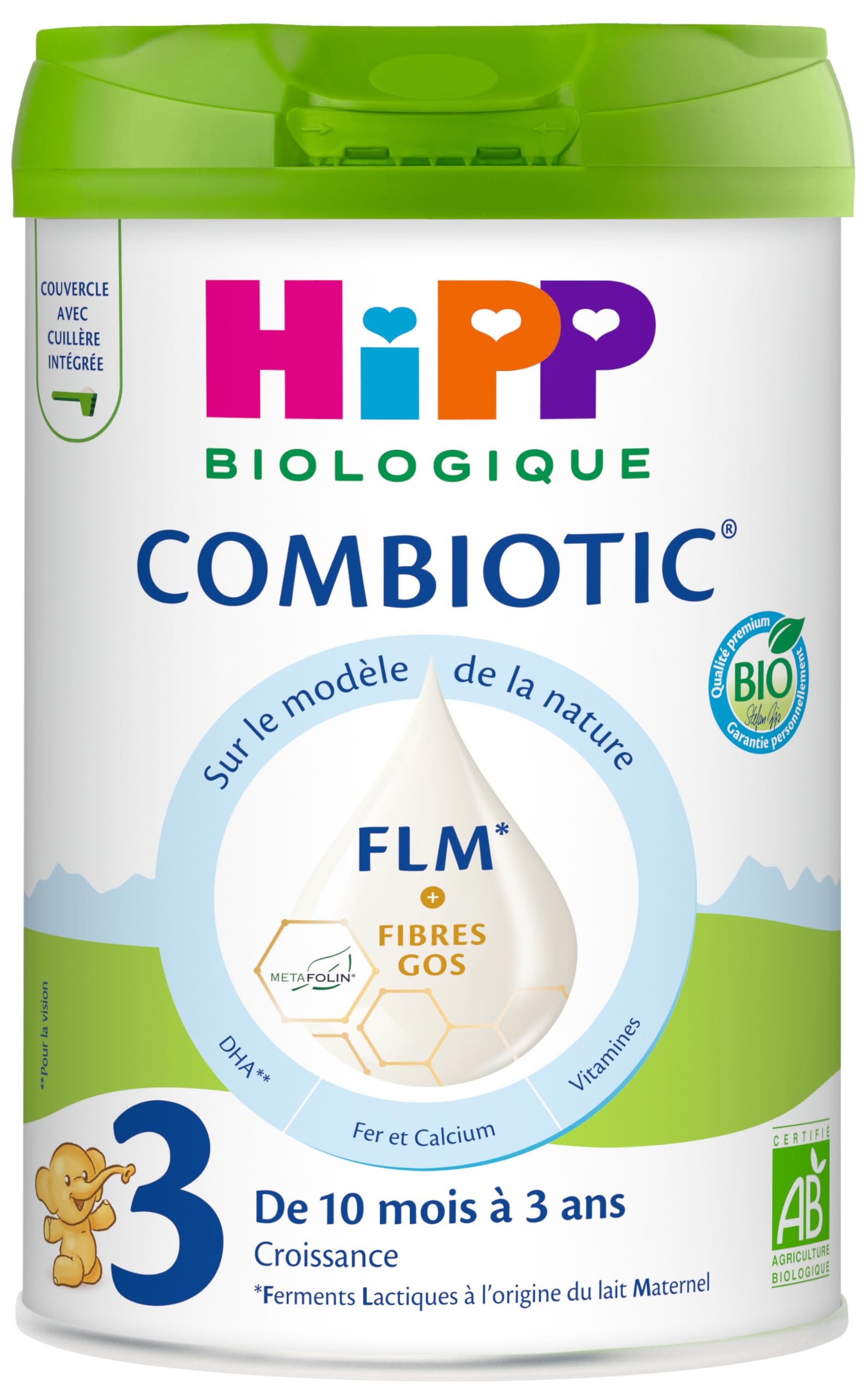 HiPP Laits Croissance Combiotic Lait 3 Bio 800g lot de 3