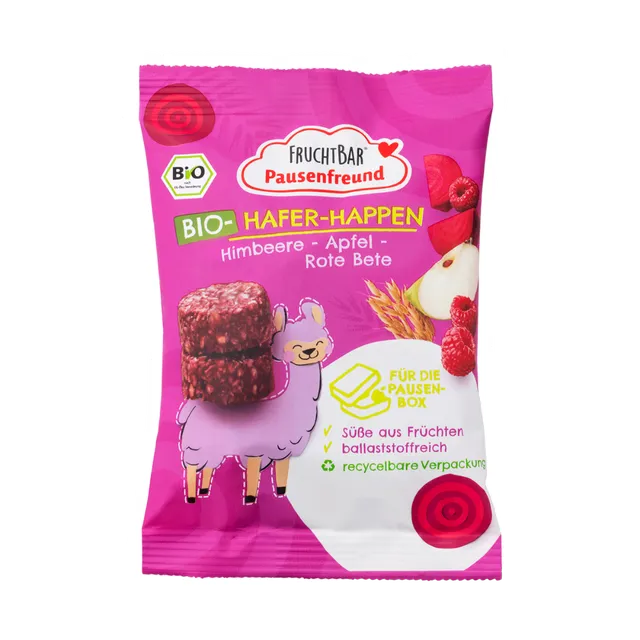 FruchtBar Bio Riegel Hafer Happen barre céréales framboise 1 pièce