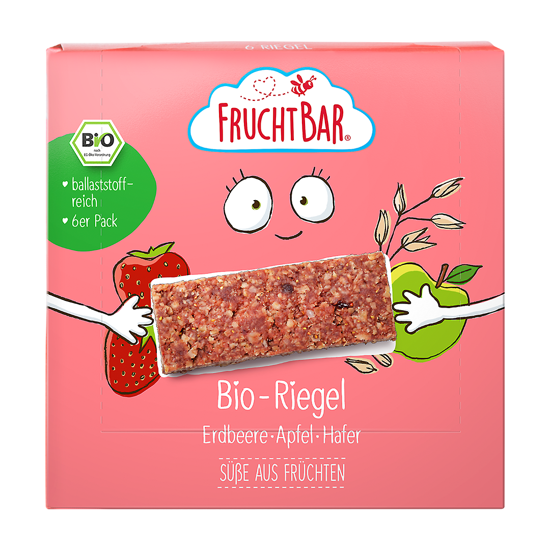 FruchtBar Bio Riegel Box Barres Enfant Fruits Avoine 3 ans