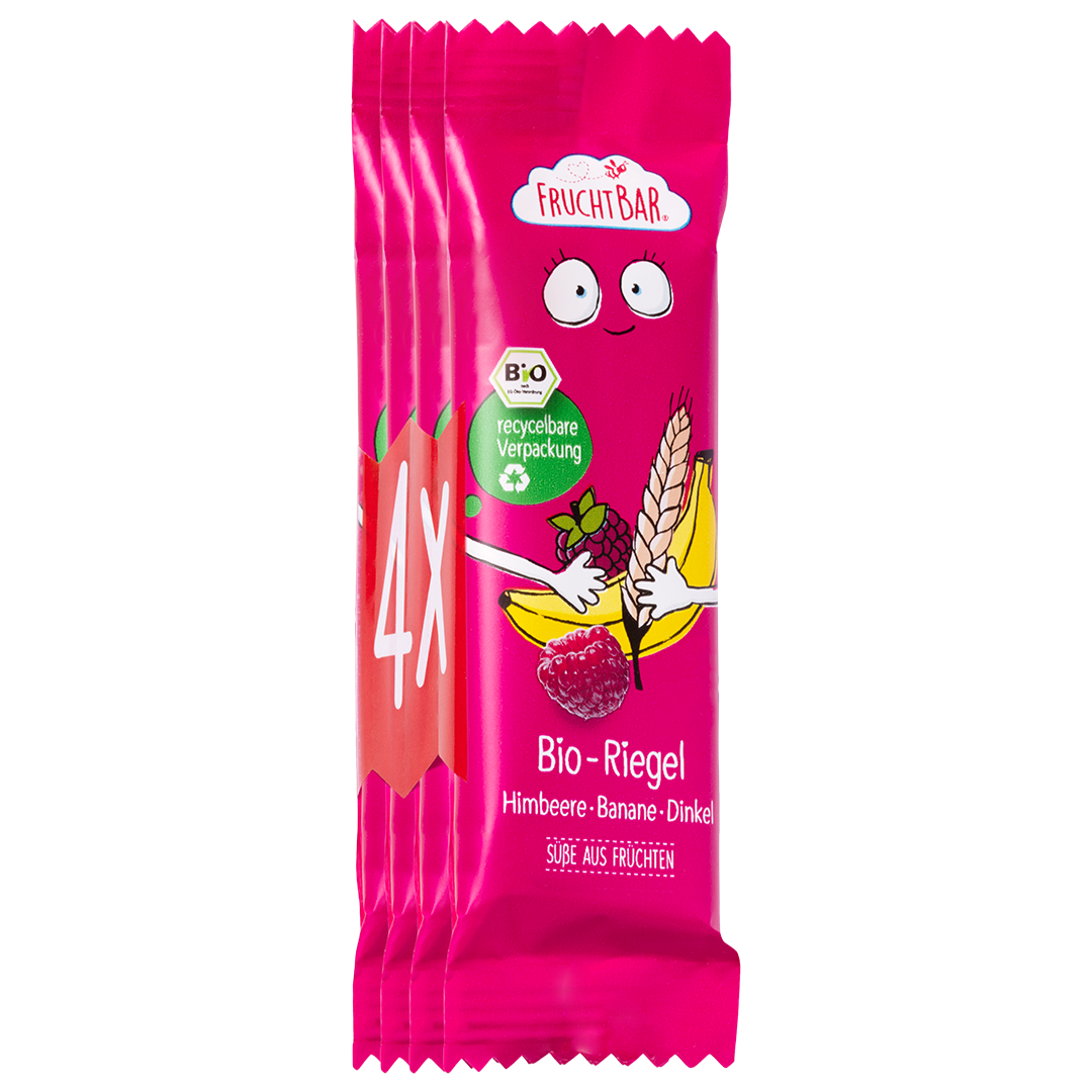 FruchtBar Bio Riegel Himbeere Banane barre avoine framboise