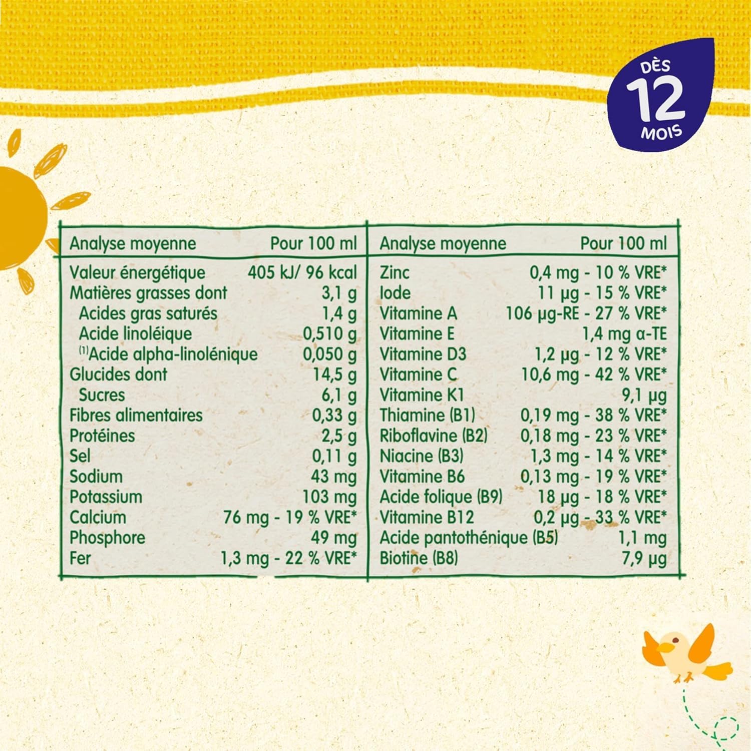 Blédina Blédidej Croissance Céréales Lactées Choco Biscuité 250ml x12