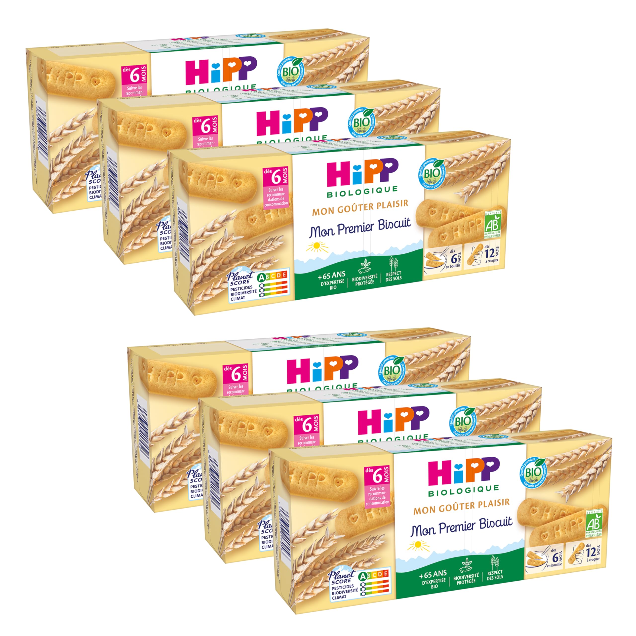 HiPP Mon Premier Biscuit Bio Bébé 6 Mois 180g x6 Vitamine B1