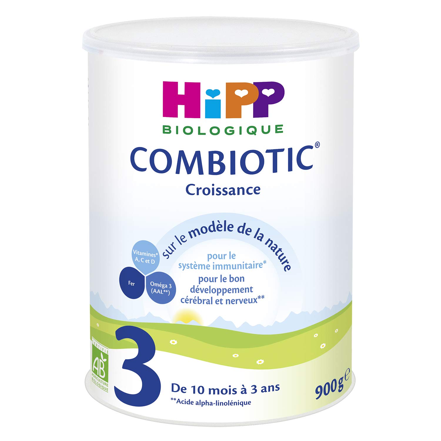 HiPP Combiotic 3 lait croissance 10 mois 3x900g bio nature