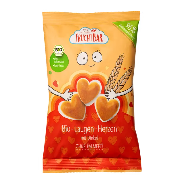 FruchtBar Bio Snacks coeurs bretzel épeautre pièce