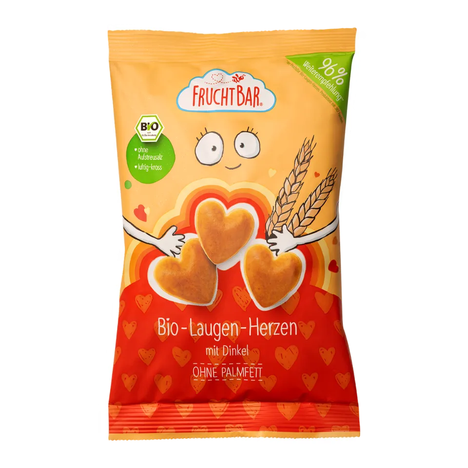 FruchtBar Bio Snacks coeurs bretzel épeautre pièce
