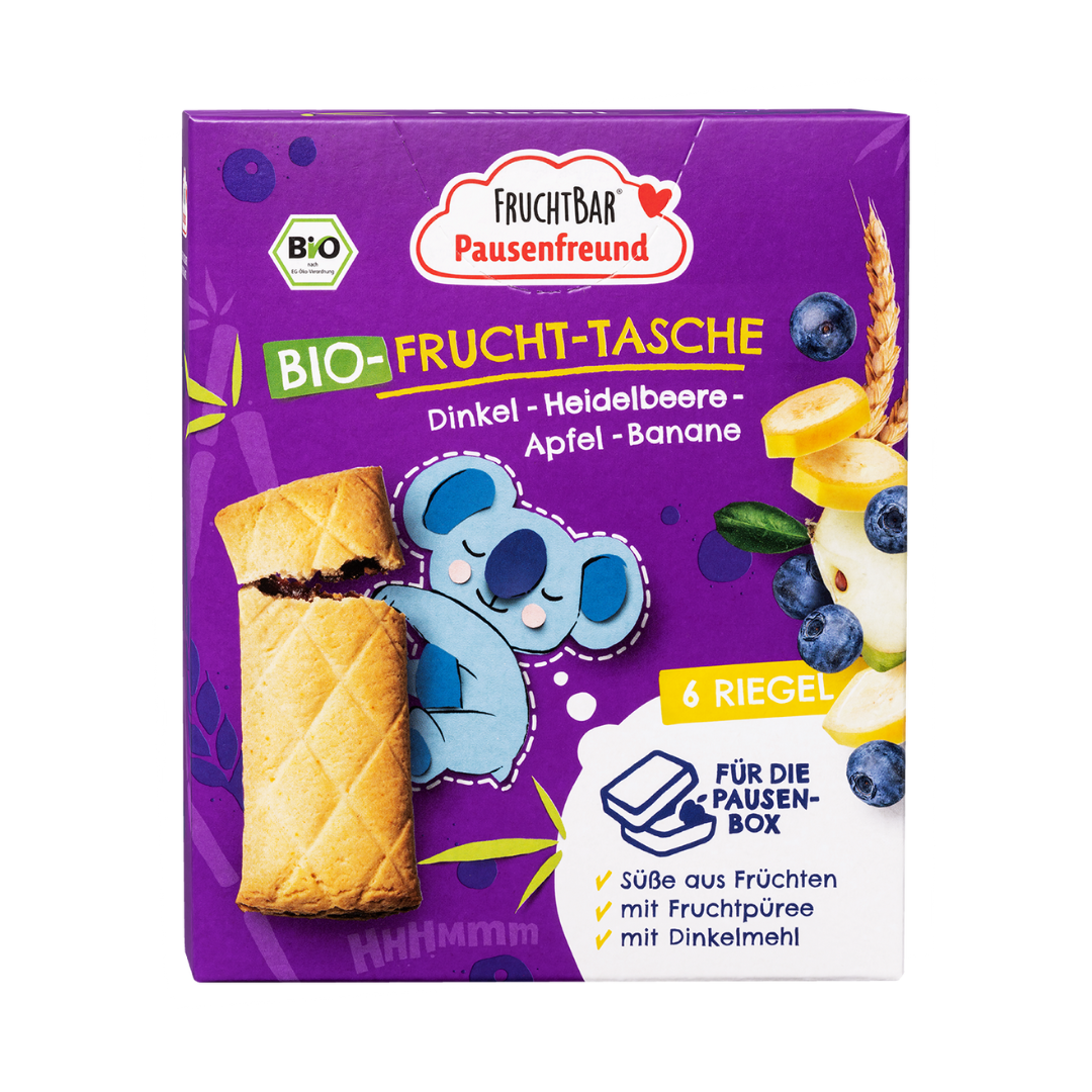 FruchtBar Bio Snacks Frucht Tasche poche fruit myrtille pièce