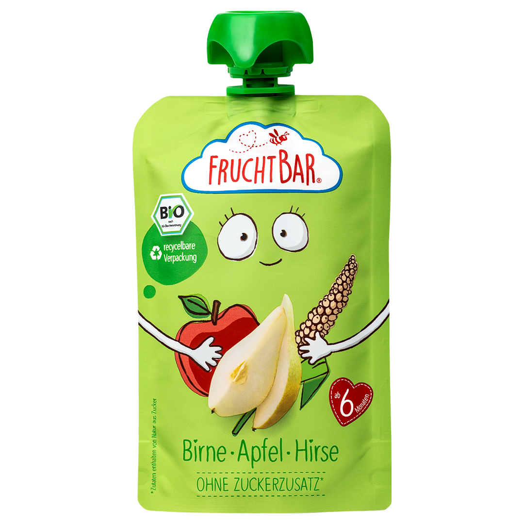 FruchtBar Bio Quetschies compote poire pomme millet 6 mois