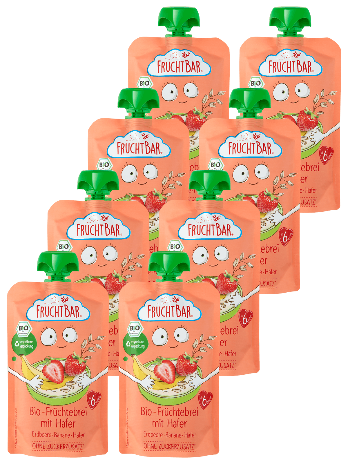 FruchtBar Bio Quetschies Fruits Avoine gourde bébé 120g dès 6 mois