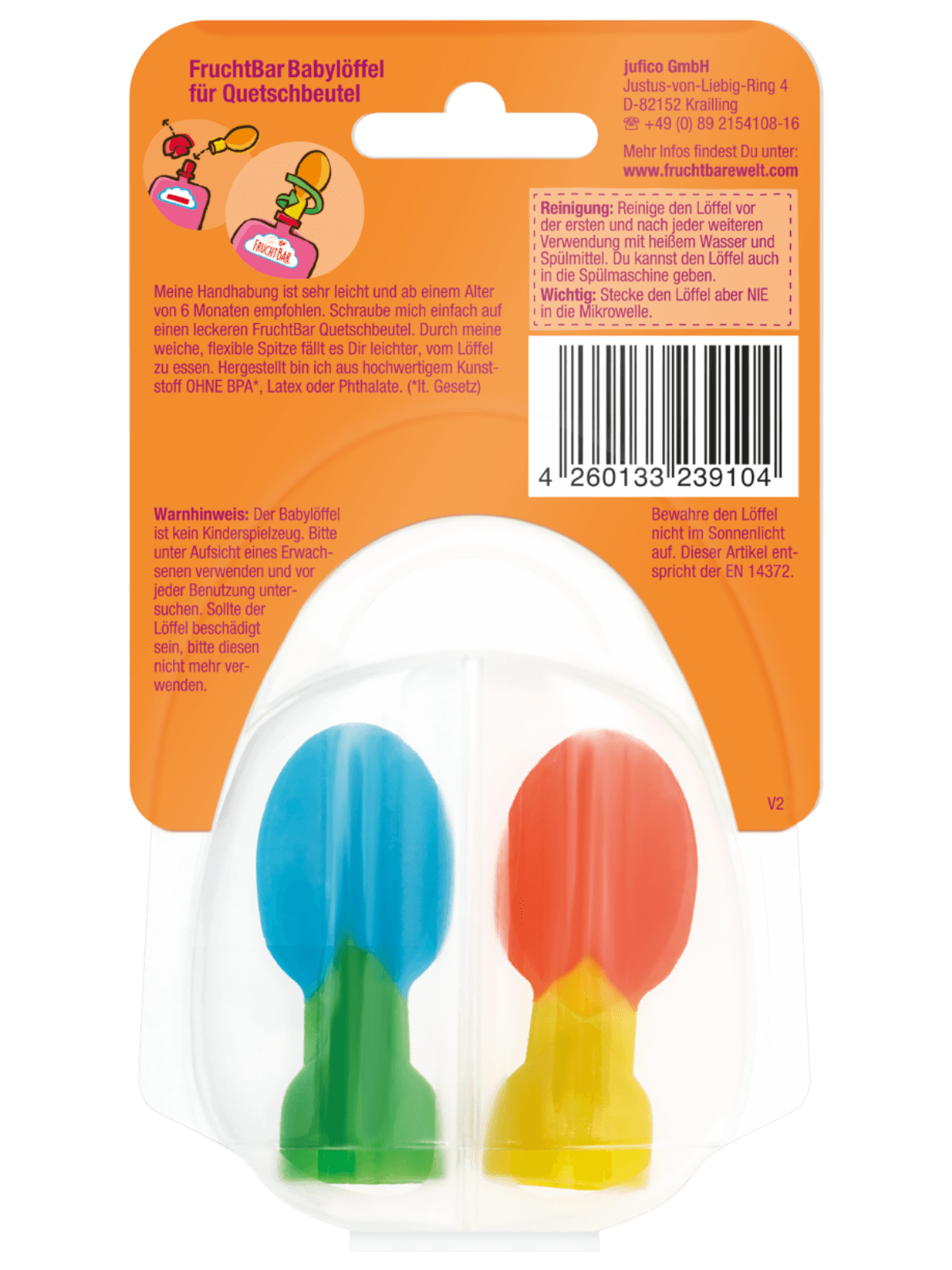 FruchtBar Geschenke Quetschie Babylöffel cuillère gourde dès 6 mois