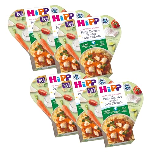 HiPP Petits Gourmets Macaroni Tomate Colin Plat 6x260g 18 mois