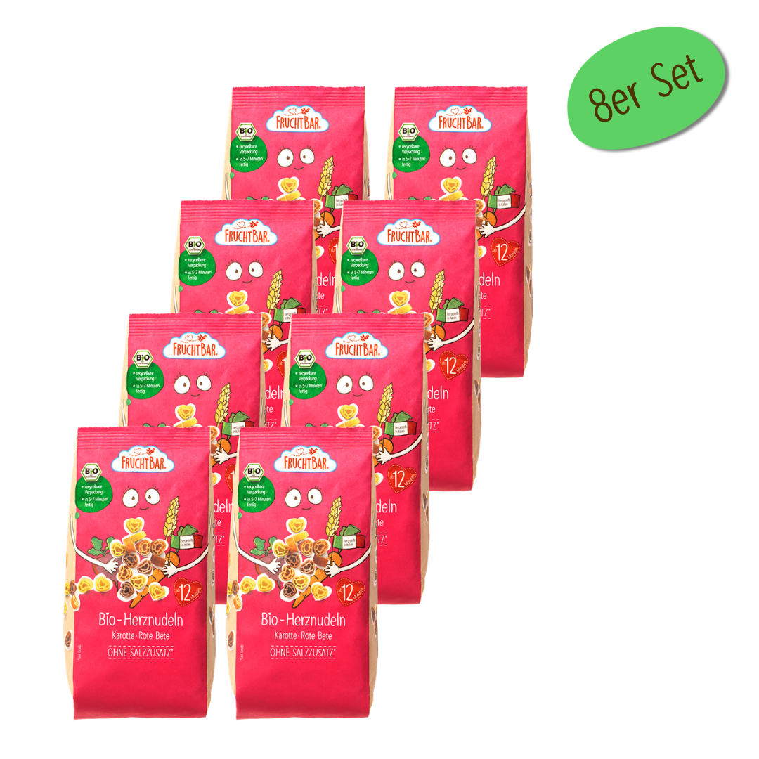FruchtBar Bio Nudeln Herznudeln Carotte pâtes bio dès 12 mois