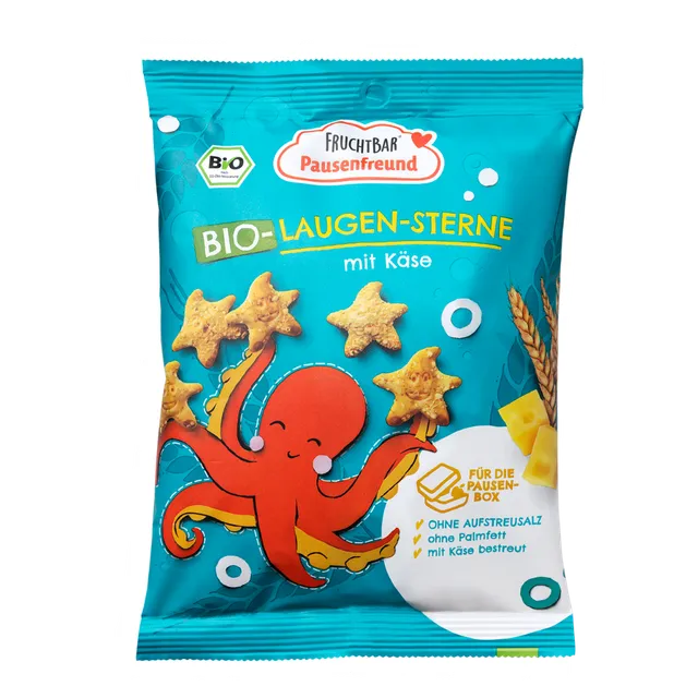 FruchtBar Bio Snacks Laugen Sterne snack bio au fromage dès 3 ans