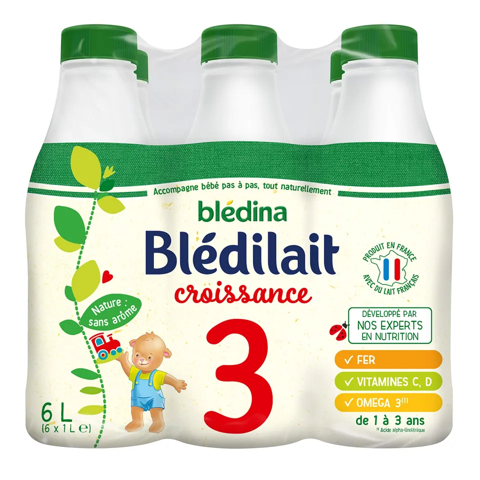 Gallia Blédilait Croissance lait bébé 1-3 ans 6x1L doux