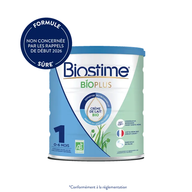 Biostime Bio Plus Lait 1er Âge bio 1 boîte sans huile de palme