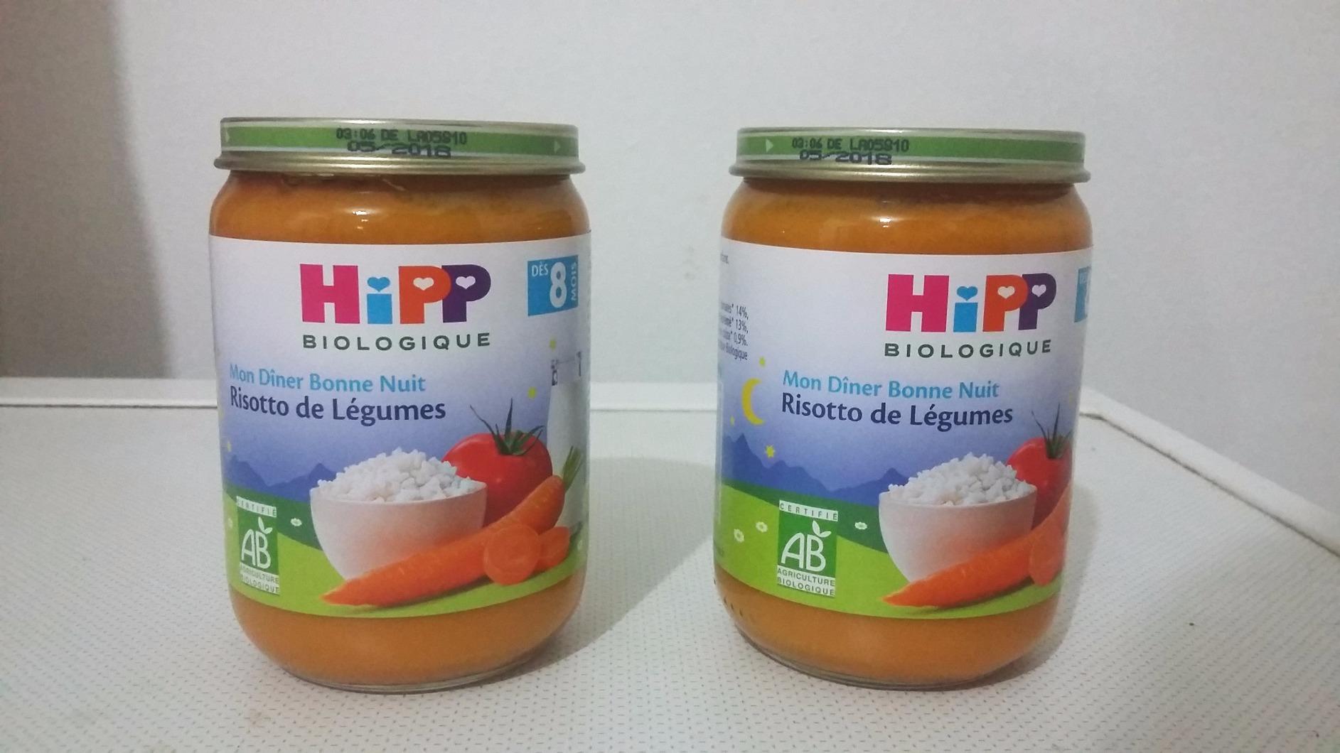 HiPP Menus du Soir Risotto de Légumes Petit Pot 190 g Bio
