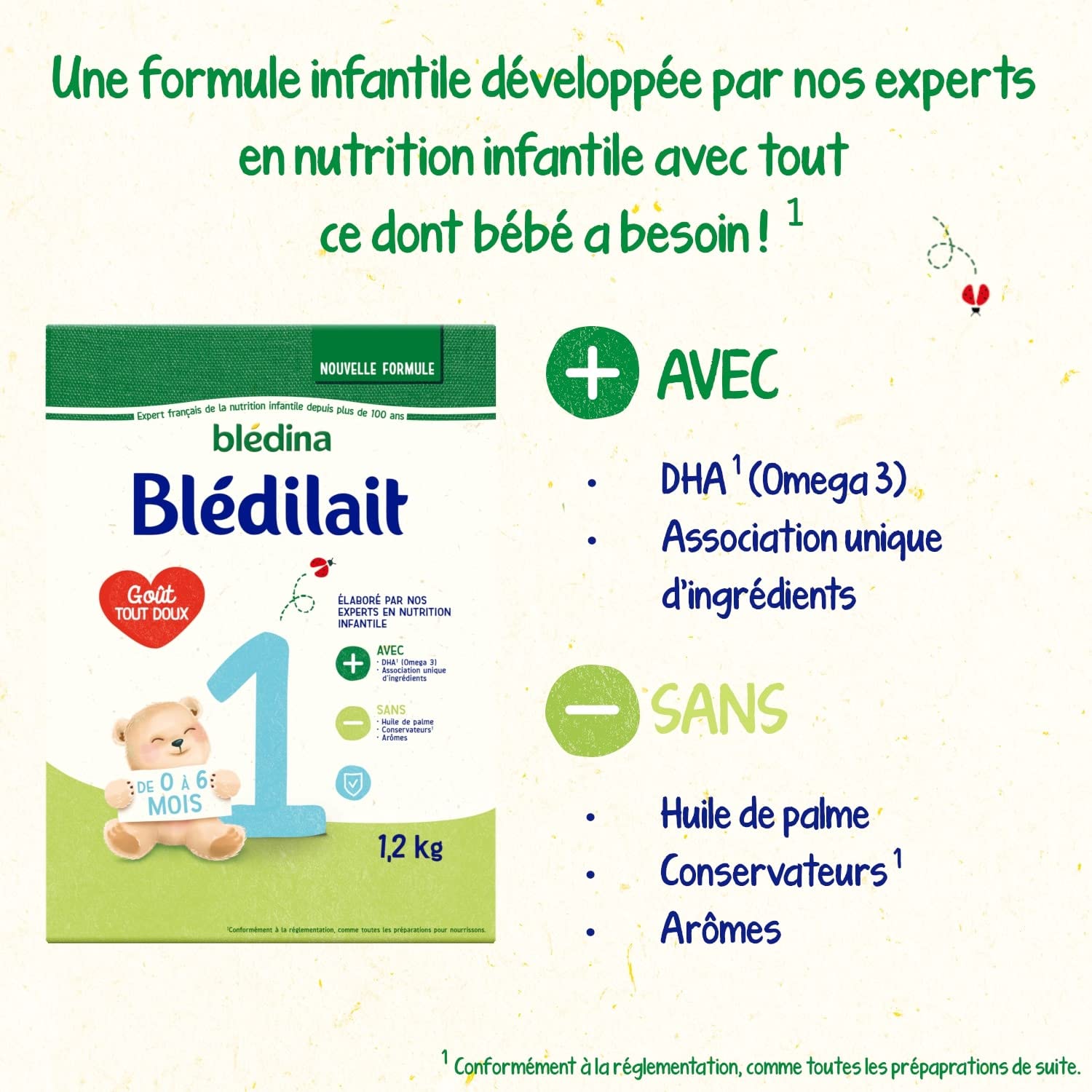 Gallia Blédilait 1 lait poudre bébé 0-6 mois 3x1,2kg