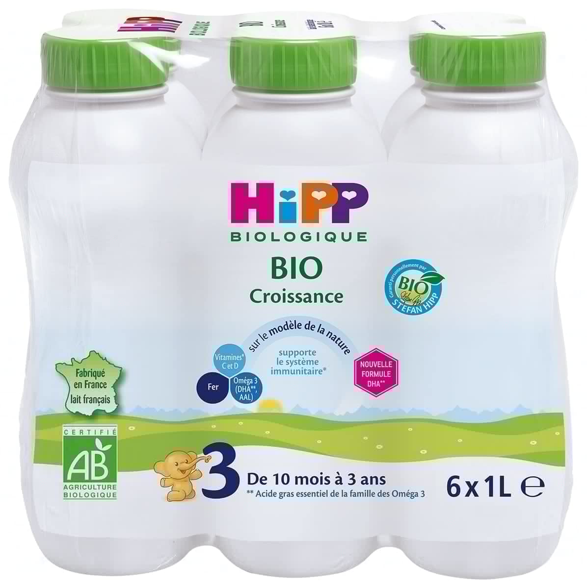 HiPP Biologique Lait Croissance liquide 6x1L dès 10 mois