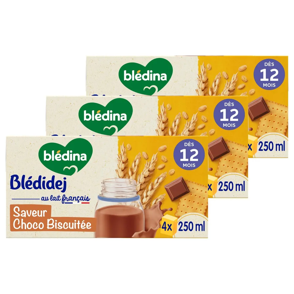 Blédina Blédidej Croissance Céréales Lactées Choco Biscuité 250ml x12