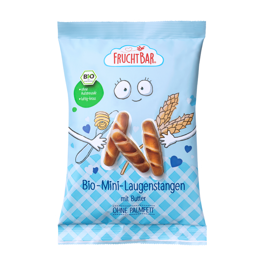 FruchtBar Bio Snacks Mini Laugenstangen snack bio au beurre dès 3 ans