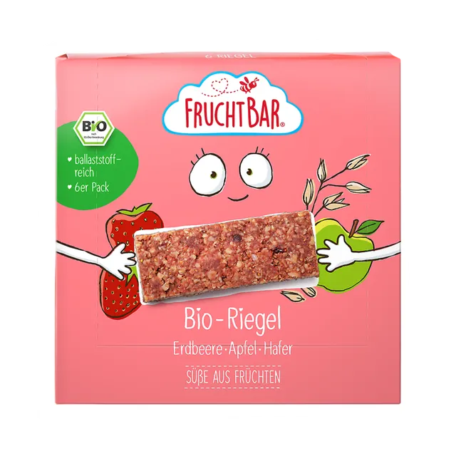 FruchtBar Bio Riegel barre enfant fraise pomme 3 ans pièce