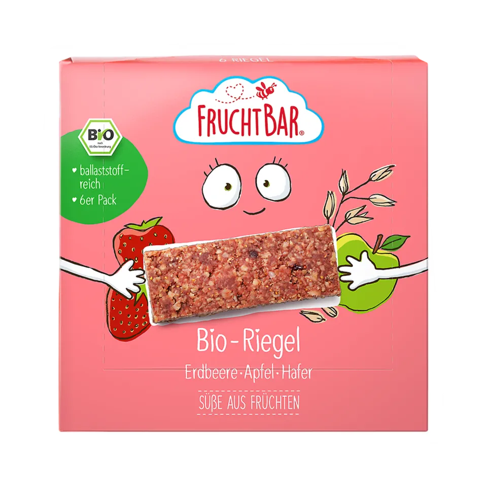 FruchtBar Bio Riegel barre enfant fraise pomme 3 ans pièce
