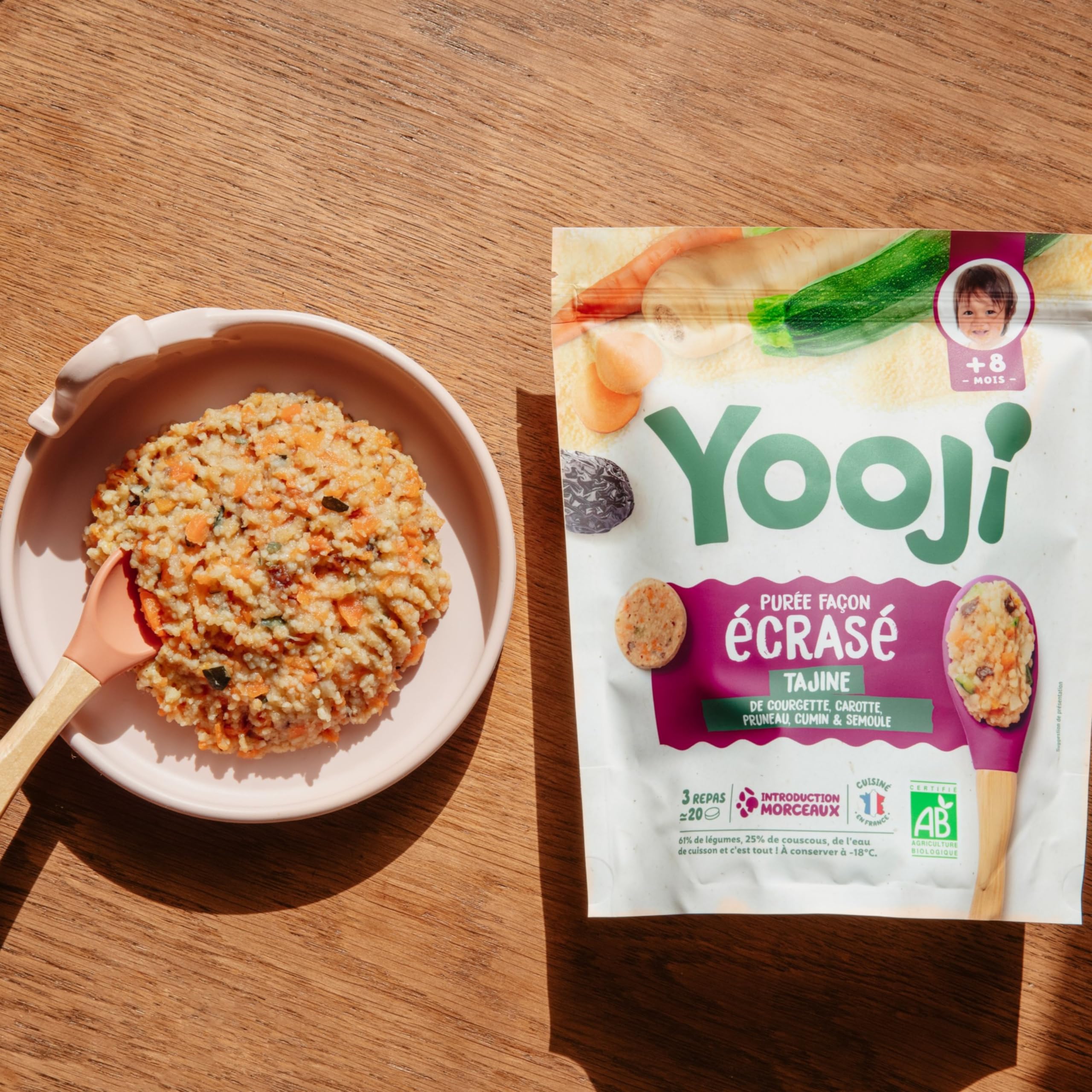 Yooji Écrasé Tajine purée bébé bio 8 mois 3x400g