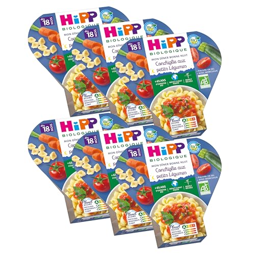 HiPP Menus du midi Conchiglie Légumes 18 mois 6x260g