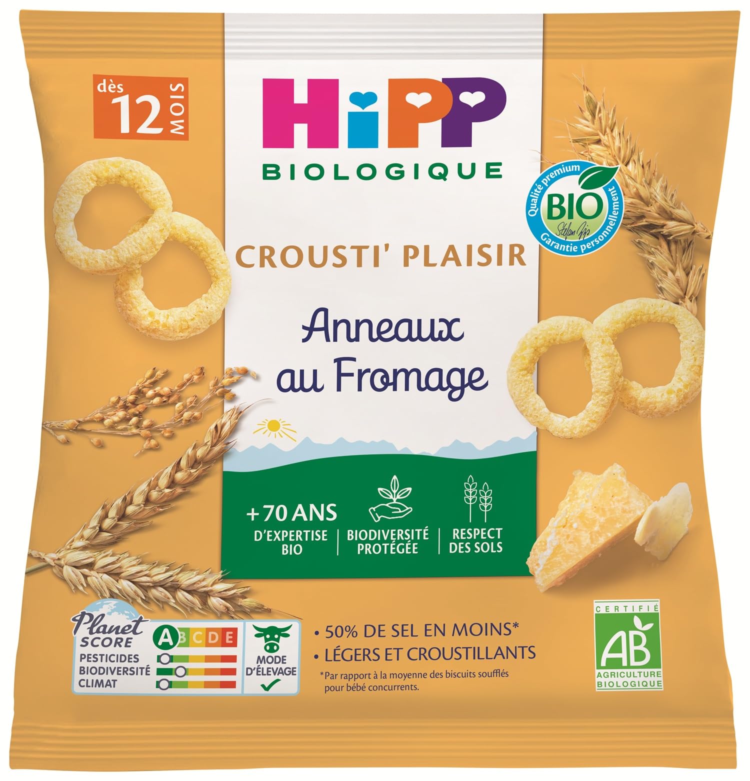HiPP Goûters Anneaux Fromage Bio 25 g Parmesan