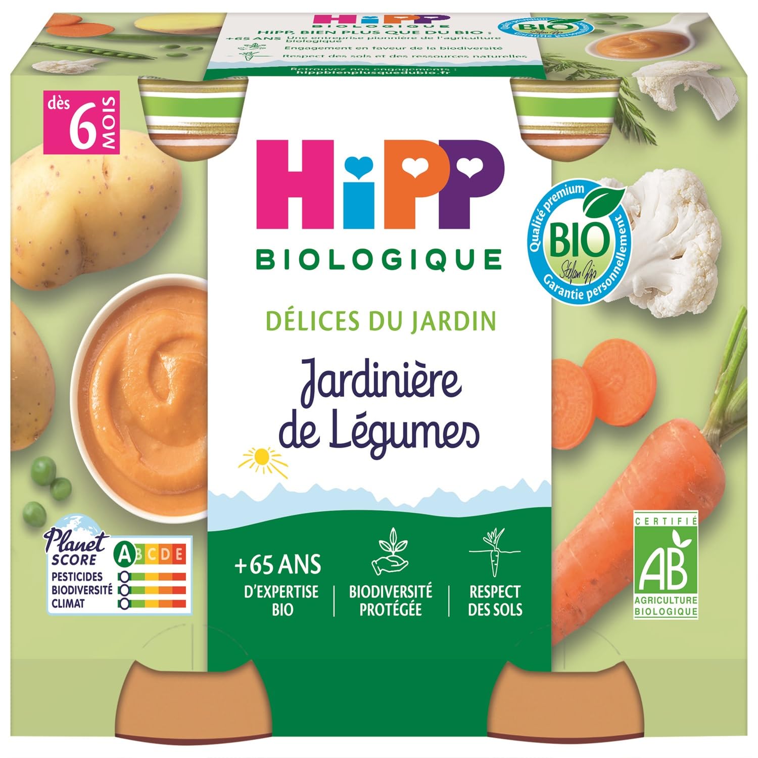 HIPP Légumes petits pots Délices du Jardin 12x190g 6/8 mois